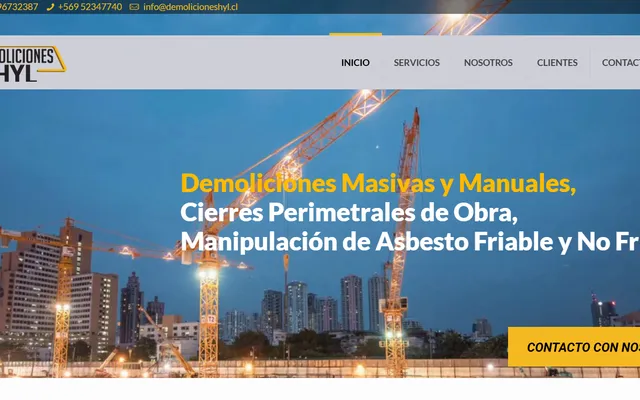 Landing page de Demoliciones HyL
