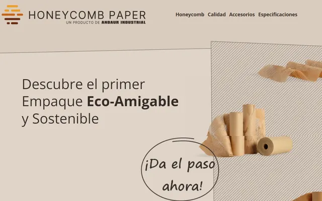 Landing page de Honeycomb Paper