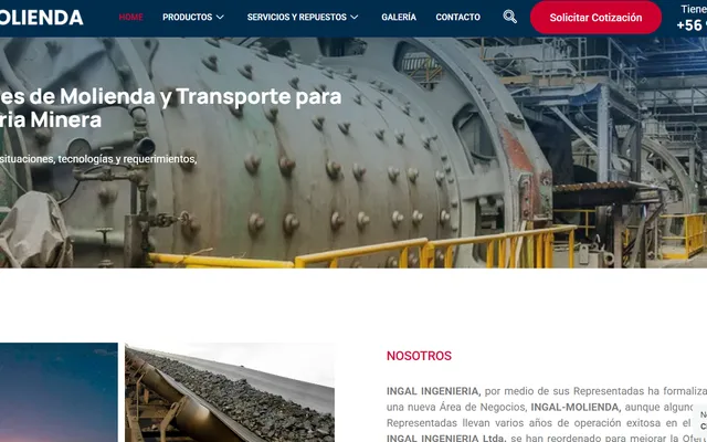 Landing page de Ingal Molienda