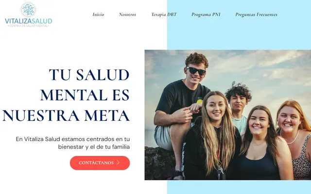 Landing page de Vitaliza Salud